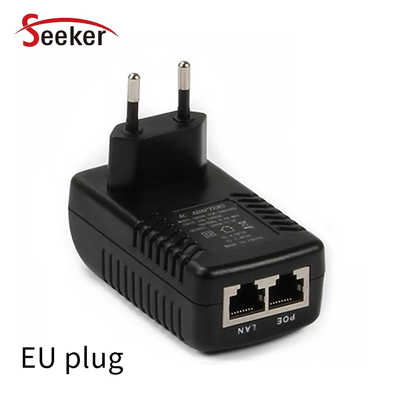 50pcs/veliko DHL Brezplačna Dostava Ethernet POE Adapter za Preklop 48V 0.5 A POE Injektor ZDA/EU/AU/UK Plug za CCTV Varnosti IP Kamere