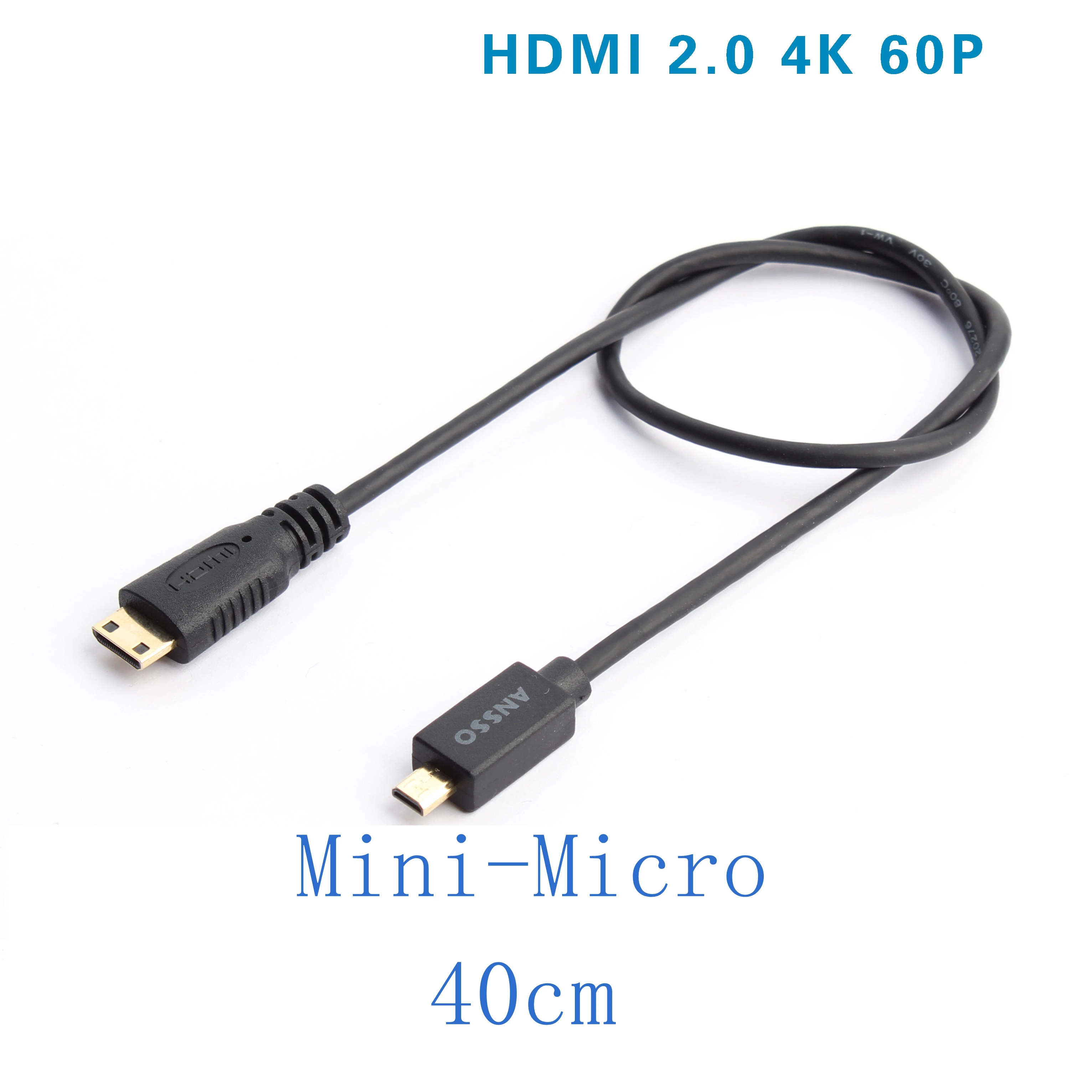 Mini Micro HDMI je združljiv Ultra Slim en stabilizator Zhiyun DJI slike prenos Mini Micro ultra-short tanek kabel 4K60P