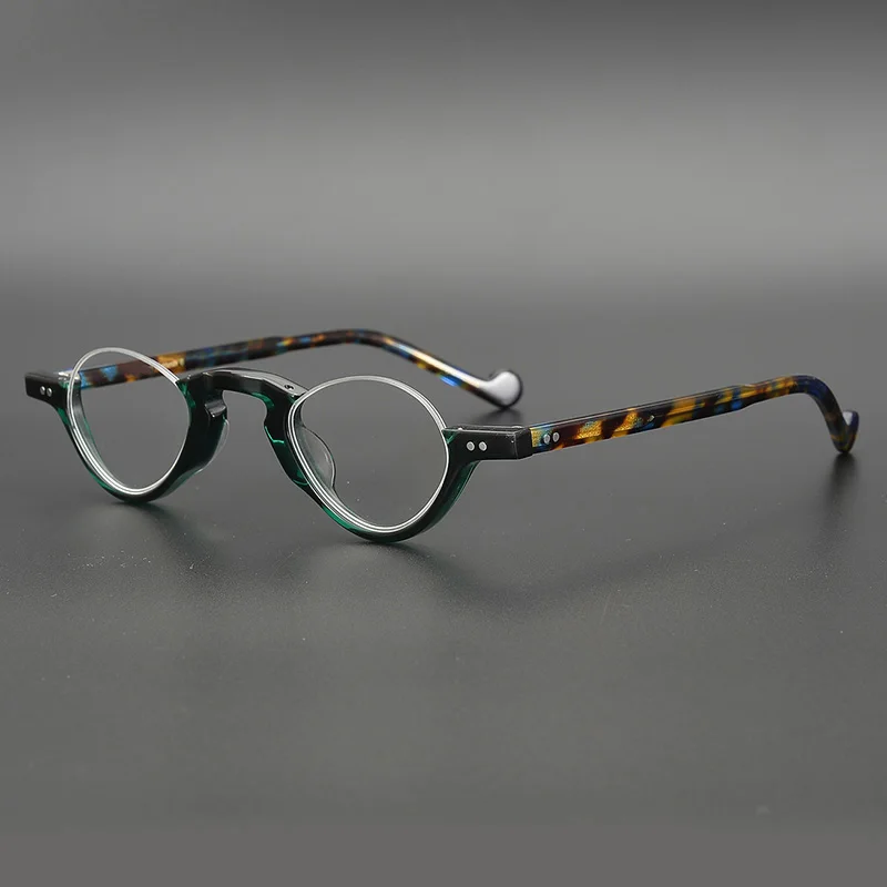 Vintage Pregledna Očala Moški Ženske Acetat Pol Platišča Majhne Očal Okvir Optičnega Kratkovidnost Očala Okvirji Jasno Očala Oculos