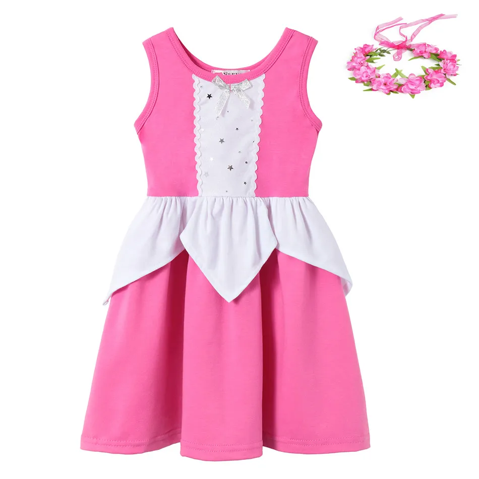 Trnuljčica Obleko Otrok Aurora Princess Pink Frock Otroci Obleke Za Dekleta Poletje Športna Oblačila Malčka, Girl Obleke
