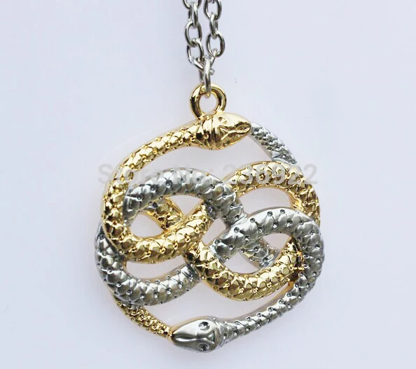 ZRM 20pcs/veliko Trgovini Modni nakit Nikoli ne Konča Zgodba Steampunk Vintage stil dve kača ogrlica Auryn ogrlica