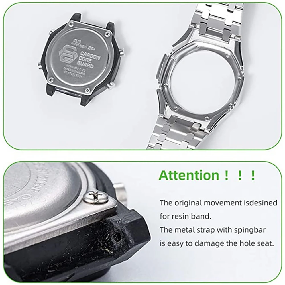 3. Posodobitev Watchband iz Nerjavečega Jekla Manšeta Zamenjava Pasu Moški Gledajo Opreme z Orodji za Casio G-SHOCK 2100/2110