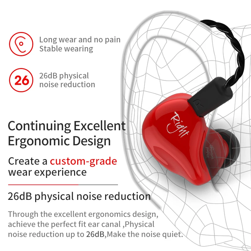 KZ ZS4 Slušalke 1DD+1BA Hibridna tehnologija Stereo V Uho Slušalke Armature Gonilnika Monitorja Čepkov Šport Gaming Slušalke Slušalke