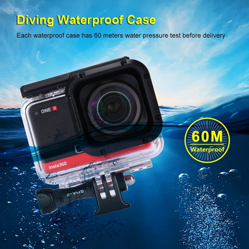 LANBEIKA 60m Podvodne Globine Potapljanja Primeru Vodotesno Ohišje Fotoaparata Potapljanje Zaščitni Lupini za Insta360 ENEGA R 1.0 palca Edition