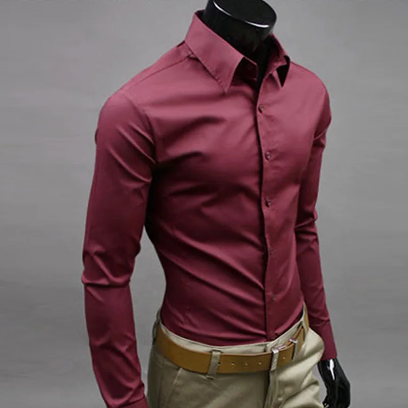 15 Barve blagovne Znamke-oblačila Camisa Socialne Masculina Dolg Rokav Srajca Homme Slim Fit Moški Majica Business Casual Mens Majica 10