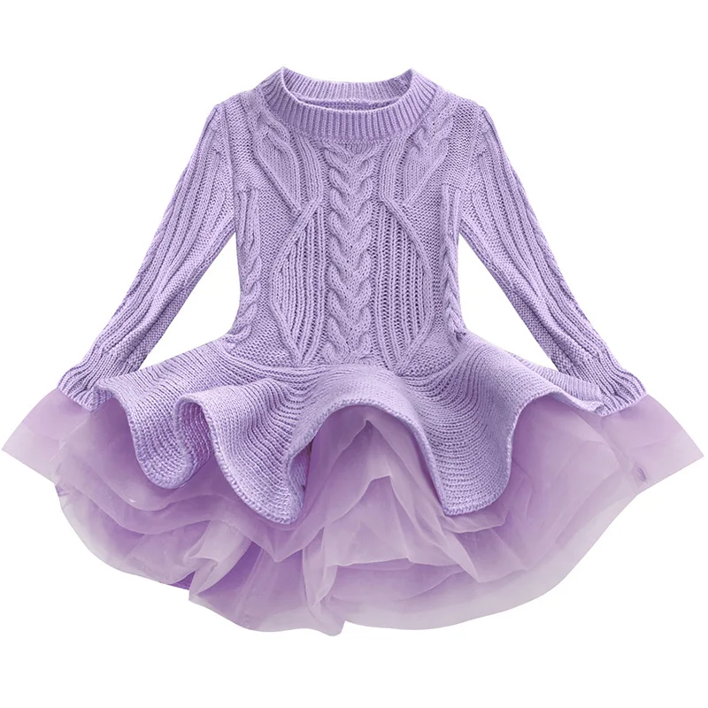 2020 Pozimi Baby Girl Obleke Toplo Poročno Obleko Stranka Obleko Božič Pulover Otroci Obleke Za Deklice Dolg Rokav Puloverji Obleko