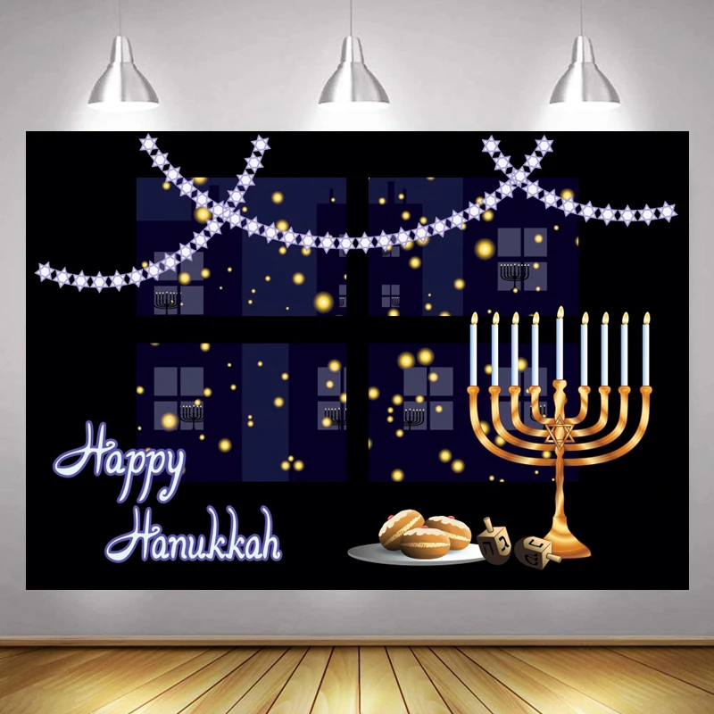 Hanukkah Foto Ozadje Sveča Vesele Počitnice Stranka Star Hashanah Fotografija Ozadje Menora Judovske Dekoracijo Hanuka Banner
