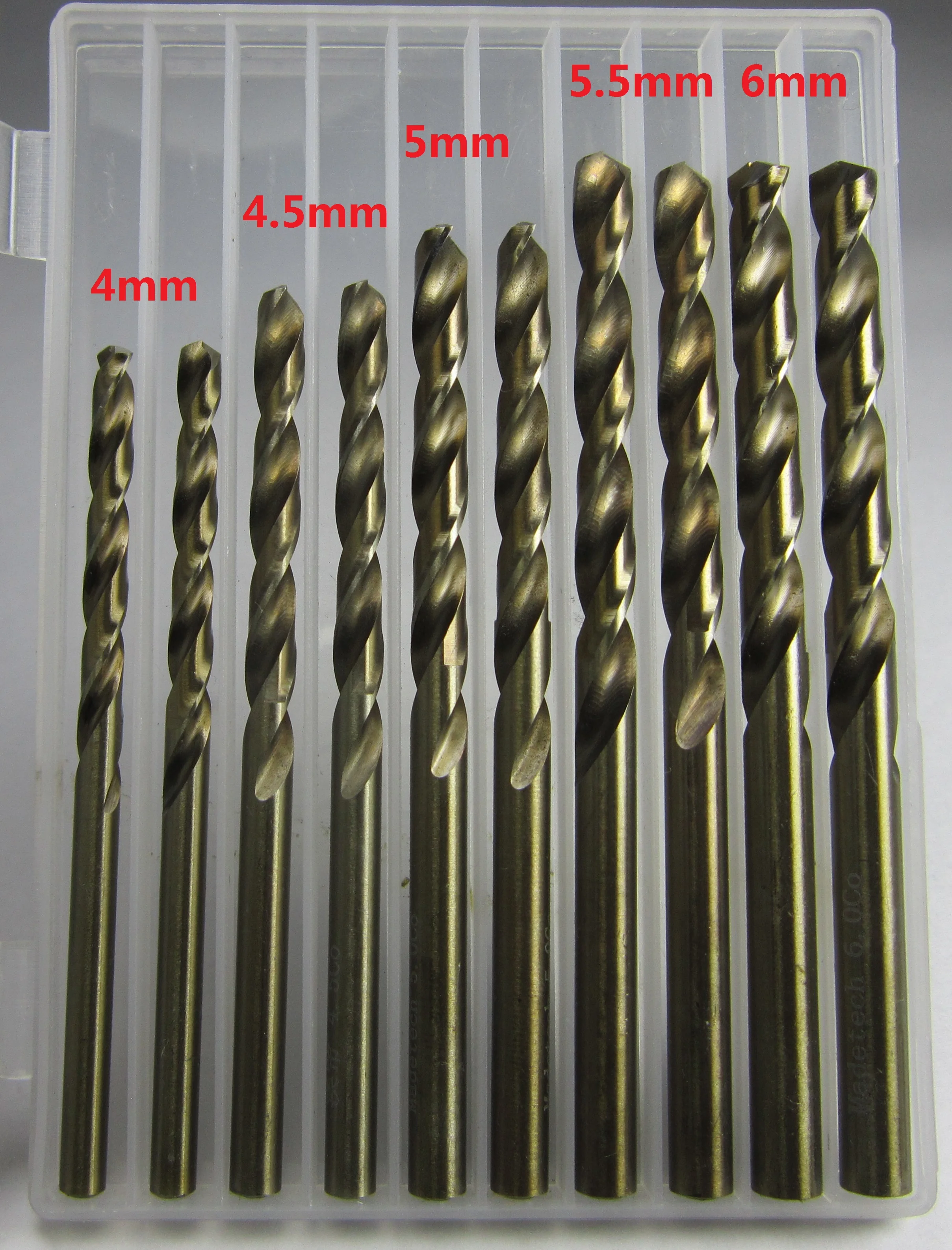 Ping 10PCS HSS-CO M35 Kobalt Twist Drill bit Visoko preciznih kovinskih luknjo obdelave Električni vaja Ø 2 mm 3 mm 4 mm 5 mm 6 mm