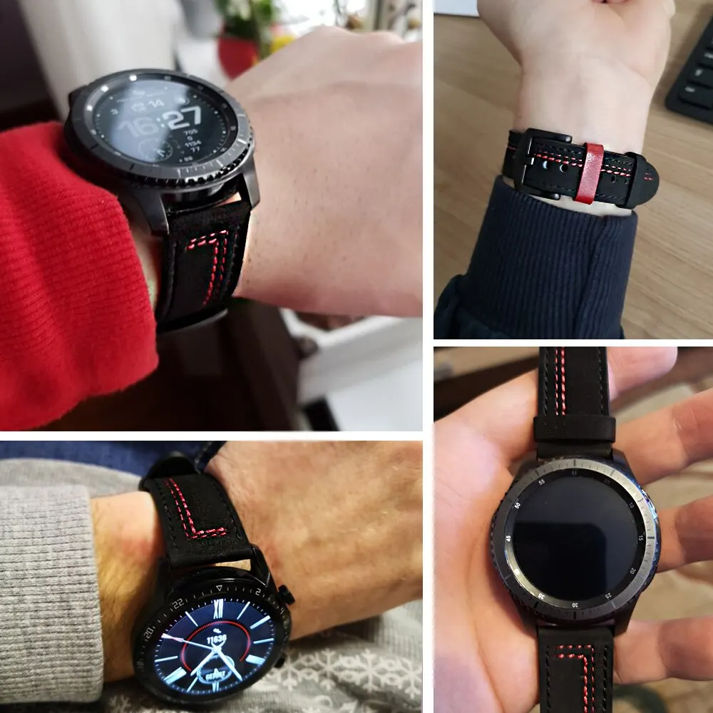 22 mm watch trak za Samsung Galaxy Watch 3 46mm Prestavi S3 Obmejni pas amazfit tempo/gtr 47 Usnjeno zapestnico Huawei watch GT 2-2e