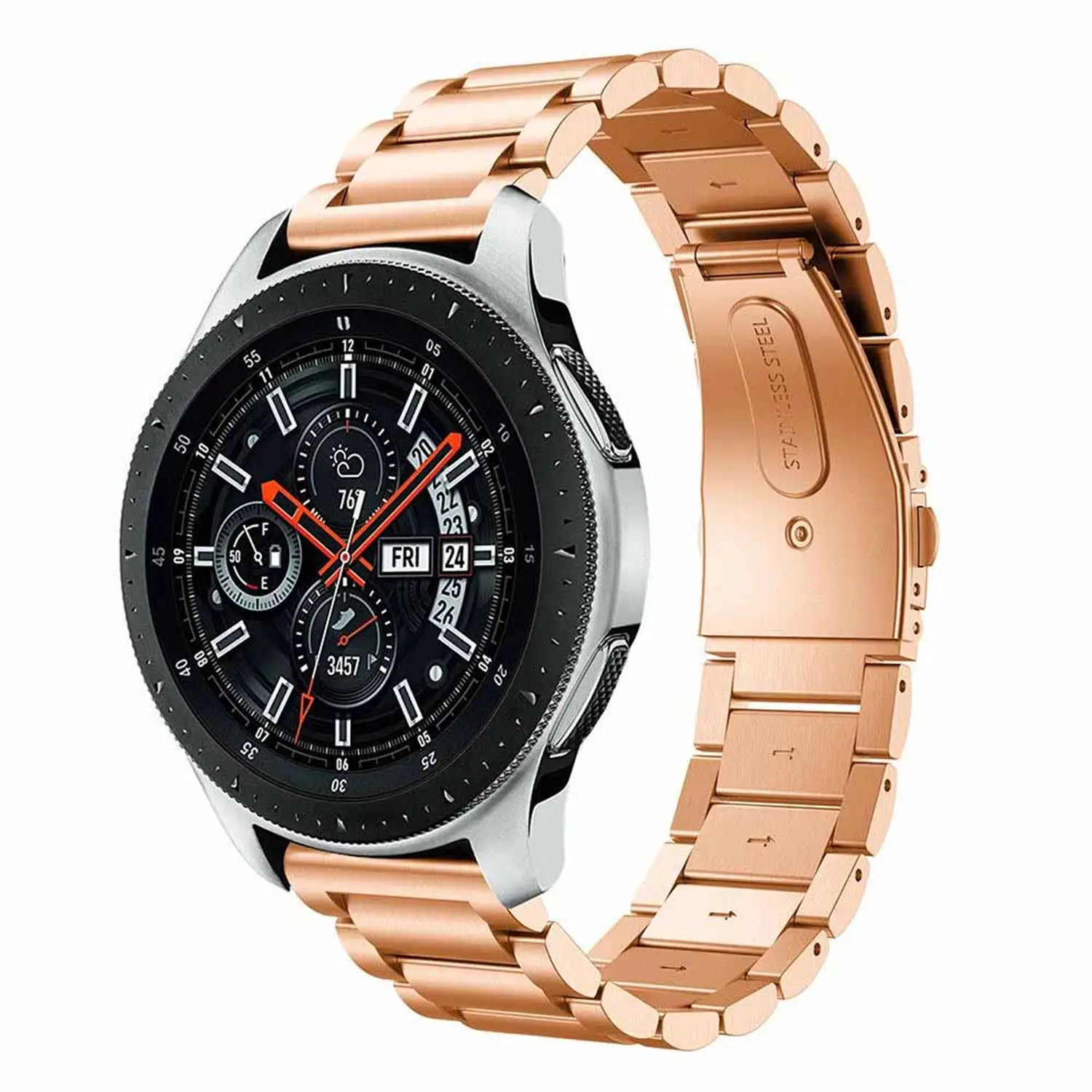 Luksuzni iz Nerjavečega Jekla Watchband Zamenjava Pasu za Samsung Galaxy Watch 46mm Band Klasično Kovinsko Zapestnico, Vroče Prodaje