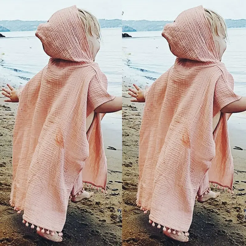 Malčka Otroci Baby Dekle Boho Dolgo Cardigan Obleko Cape Plaži Kritje Do Vrh Bluzo