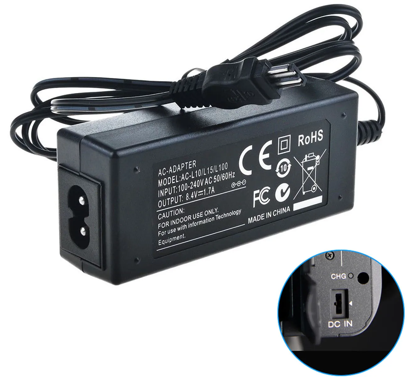AC Power Adapter Polnilec za Sony CCD-TRV23E, CCD-TRV43E, CCD-TRV93E, CCD-TRV95E, CCD-TRV98E, CCD-TRV99E Videokamera Handycam