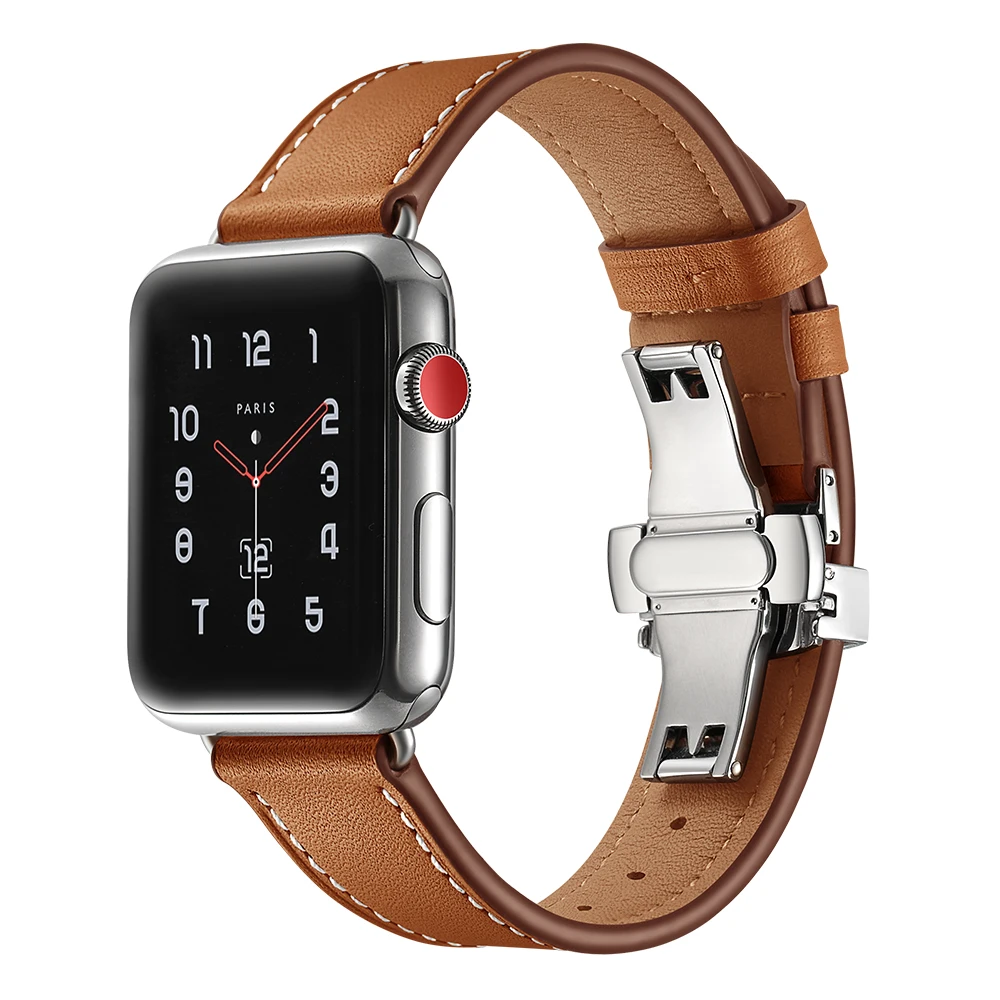 Pazi Zapestnica Pasu Trak za Apple Watch Band 6/5/4/3/2/1 se Watchbands 44 42mm 38 mm 40 mm Watch Manšeta Pravega Usnja