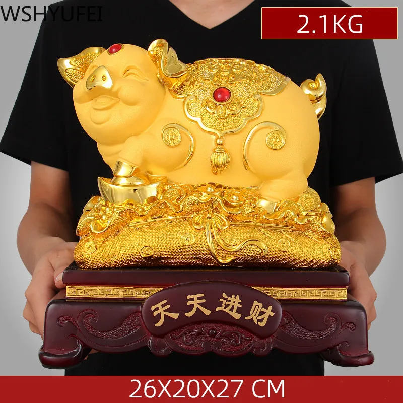 Kitajski slog Zlati Srečen Prašič Denar Prašičev Smolo Ugoden Pobožne Home Office Dekoracijo, Dekoracijo Kip Odpiranje Najboljših Daril