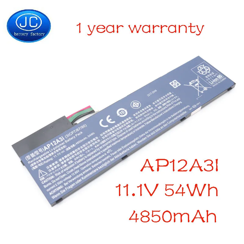 11.1 V 4850mAh JC Origina Novo Baterijo AP12A3i Za Acer Iconia W700 Aspire Timeline Ultra U M3-581TG M5-481TG AP12A3i AP12A4i 54WH