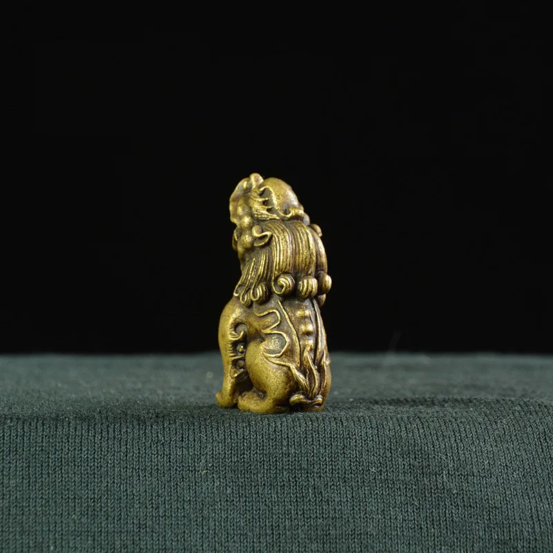 Starinsko Baker Kitajski Mitološki Zveri Pixiu Miniaturne Figurice 1 kos Okraski Medenina Srečen Živalskih Biti varno Namizje Odlikovanja