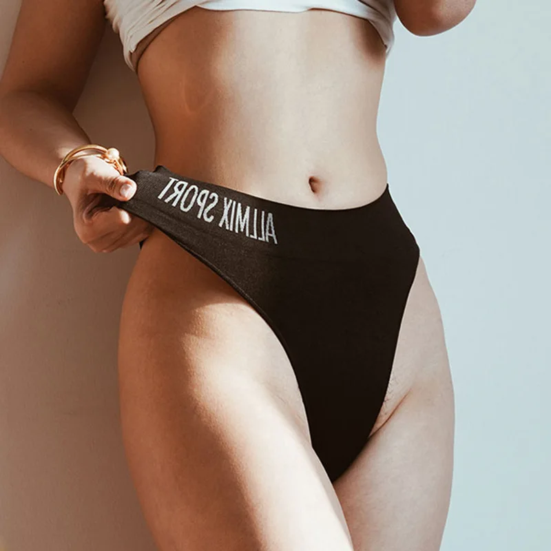 Sexy Erotično spodnje Perilo, spodnje Perilo Modni Hlačnic Visoko Pasu Pismo Fitnes PREDRZEN Bikini Plažo Seksi T-Nazaj Dekle Hlačke Jermenov