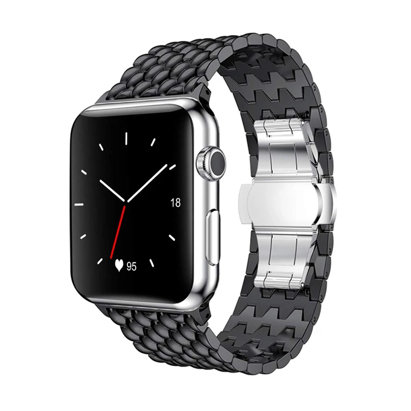Ugoden vzorec trak za apple watch 4 5 band 44 mm 40 mm apple ura 3 zapestnica 42mm 38 mm iwatch 5/4/3/2/1 kovinski watchband