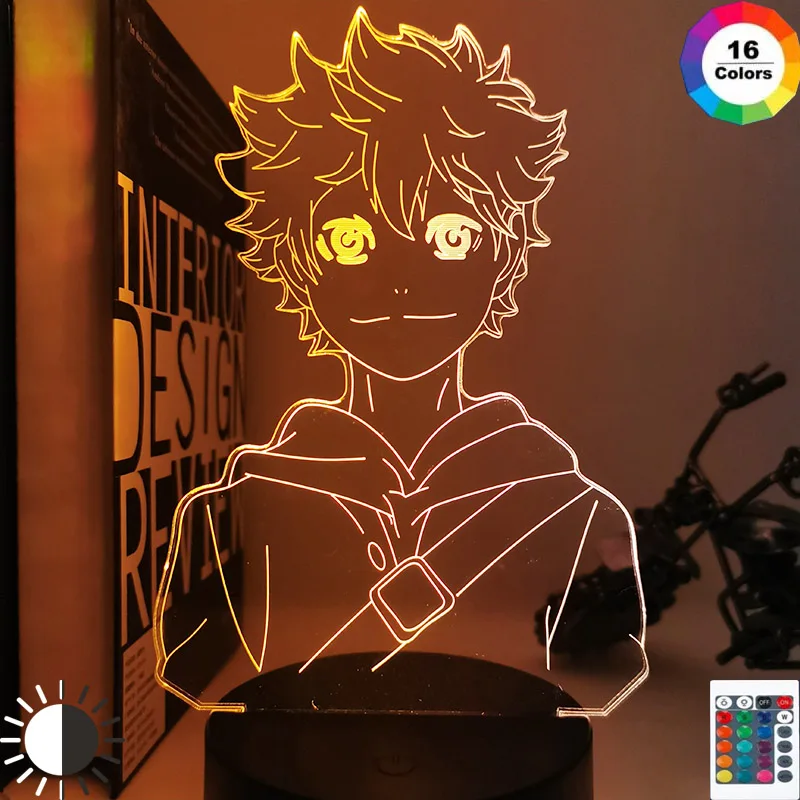 Akril LED Nočna Lučka Anime Haikyuu Shoyo Hinata Slika za Otroke Spalnica Dekor Nočna Kul Manga Pripomoček, Otrok namizne Svetilke