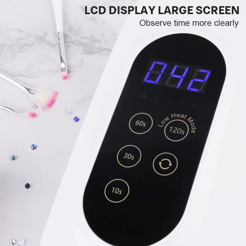 72W UV-LED Lučka za Nohte S 36 Led Inteligentni Gel Lak za Lase Za Vse Vrste Gel za Sušenje Lučka LCD-Zaslon Auto Senzor za Manikiranje Orodja