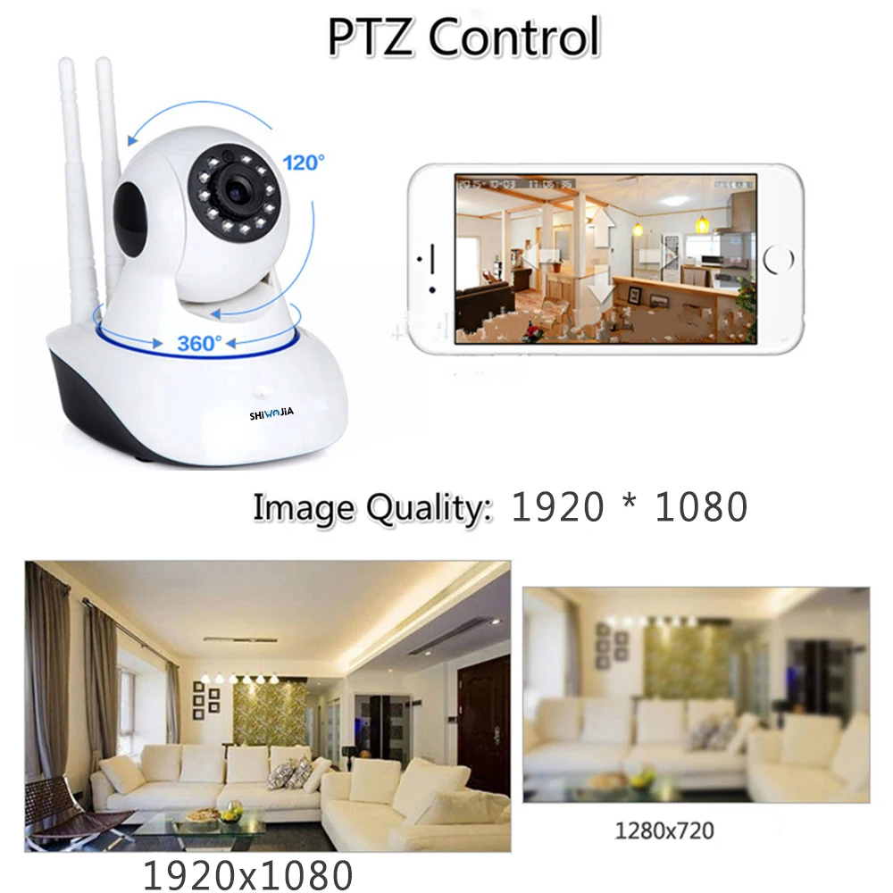 1080P IP Kamera Brezžična Home Security Kamera nadzorna Kamera Wifi Kamera Night Vision CCTV Kamera 2mp, Baby Monitor