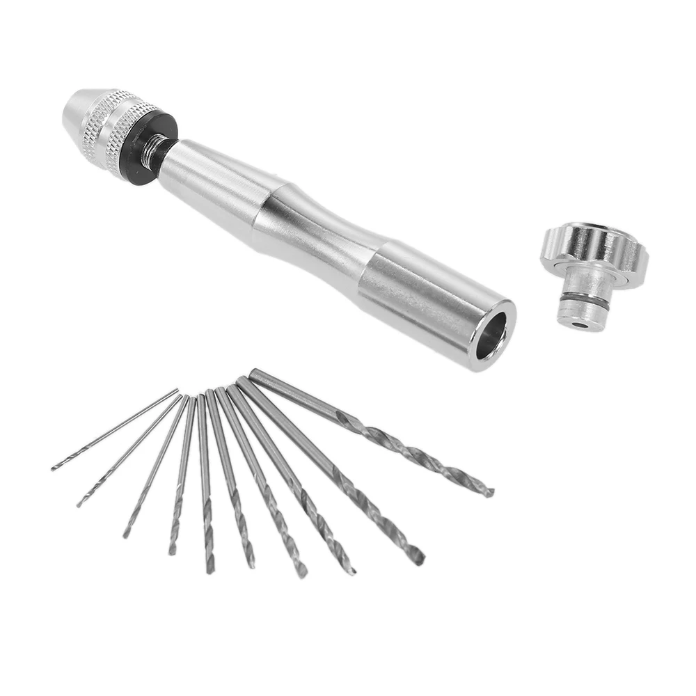 0.3-3,5 mm Roko Drill Set +10pcs hitroreznega Jekla Twist Drill Bit Nastavite perforator Drill Bit Držalo za Ročno Vrtanje Malo Pin Vise