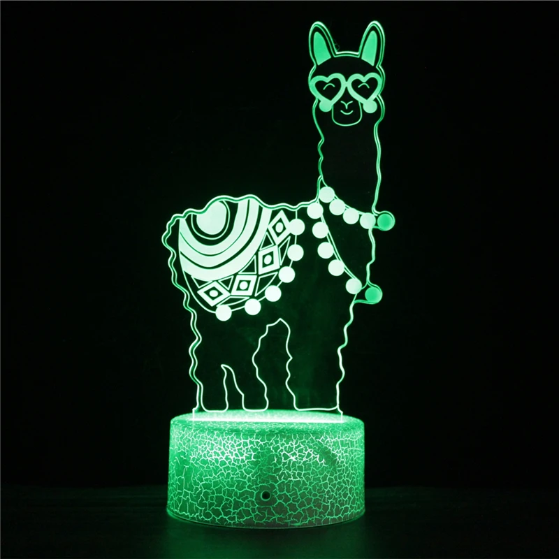 Peru Nacionalni Zaklad Velik Alpacca LED 3D Noč Svetlobe mitološka bitja Akril Osvetlitev Noč Svetilke Otroci Darila za Otroka, Otrok