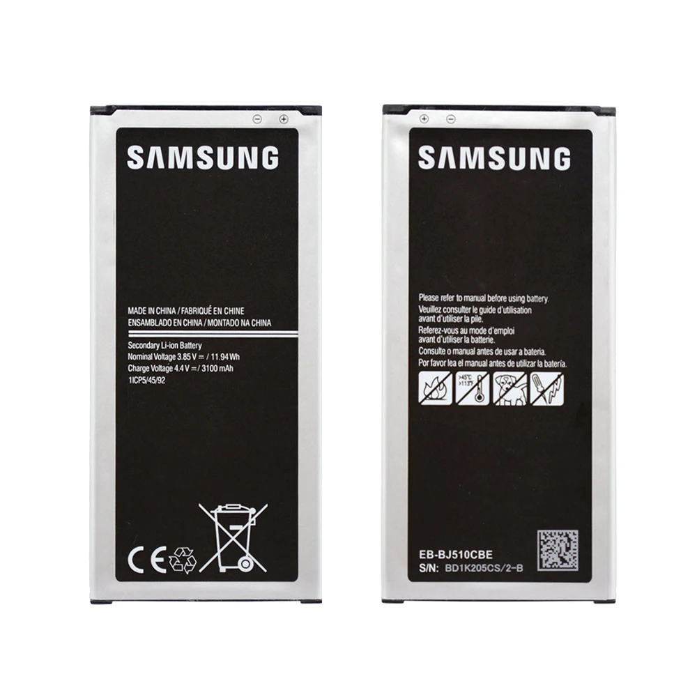 20pcs Originalne Baterije Za Samsung Galaxy J5 2016 Edition J510 J510FN J510F J510G J510Y J510M EB-BJ510CBE 3100mAh