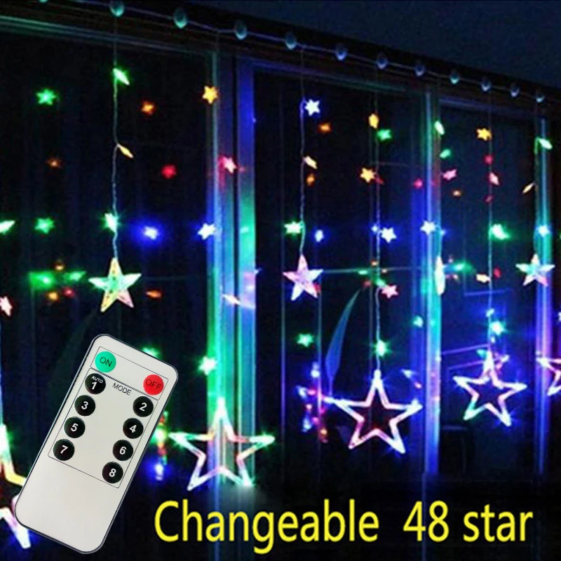 4M Božični Luči AC 220V z Oddaljenim Romantične Pravljice Star LED Zavese Niz Za Počitnice Poroko Garland Stranka Dekoracijo