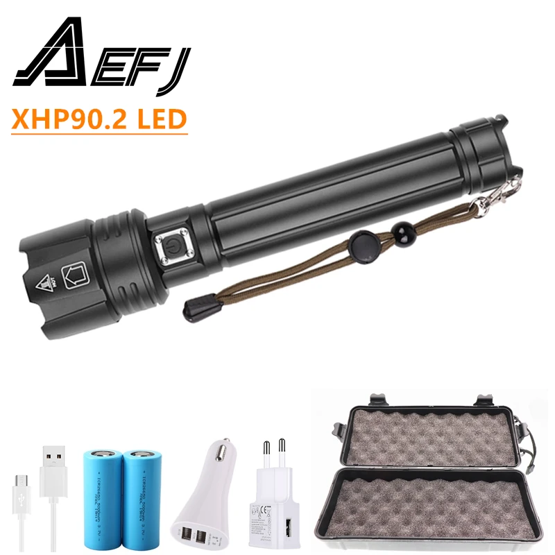 XHP90.2 Močna LED Svetilka USB Polnilna Luč Taktično Luč za Kampiranje, Jahanje Svetlobe moči 26650/18650