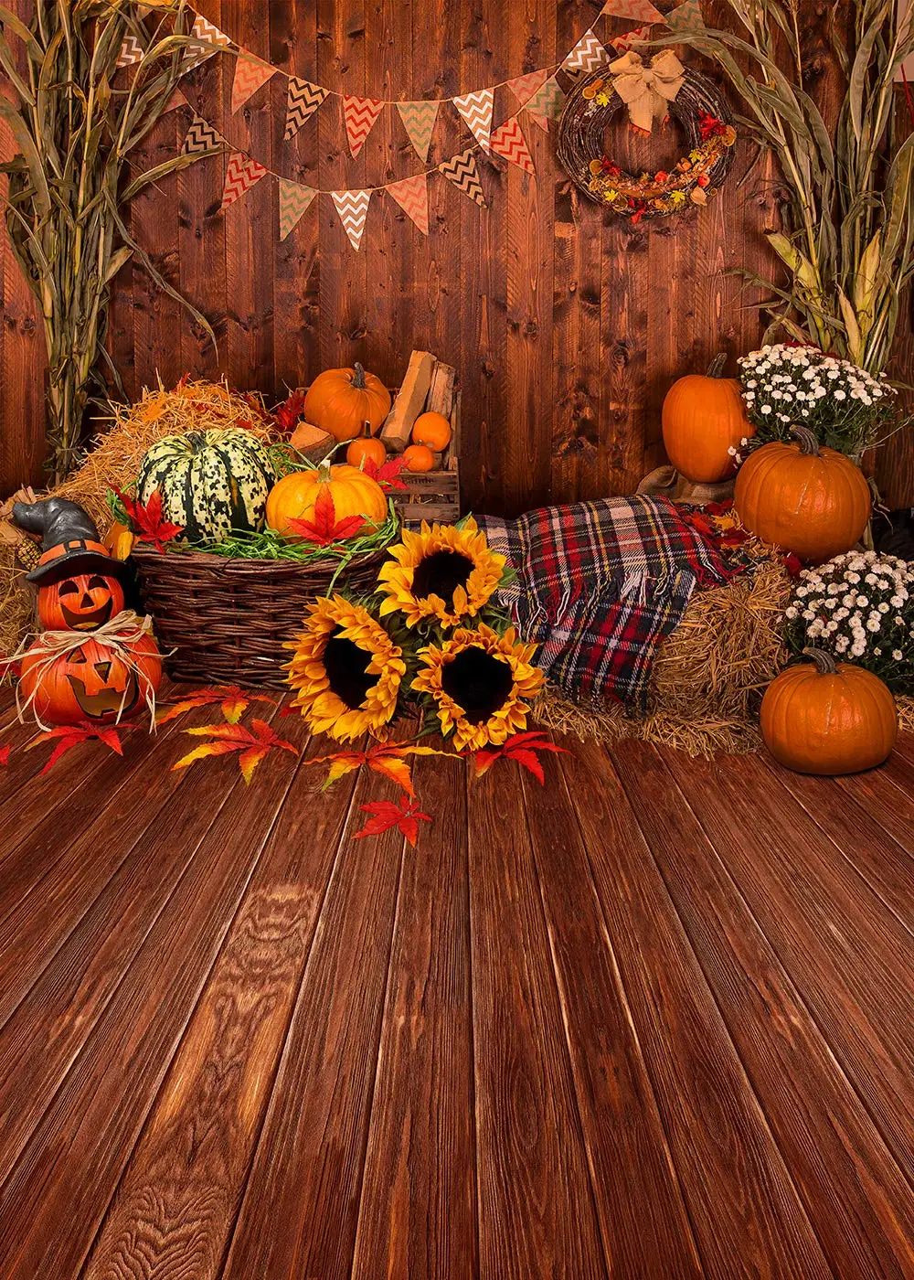 Capisco Zahvalni Lesena Tla Skedenj Jeseni Buče Baby Stranke Halloween Fotografija Ozadje Fotografijo Ozadja Studio Prop