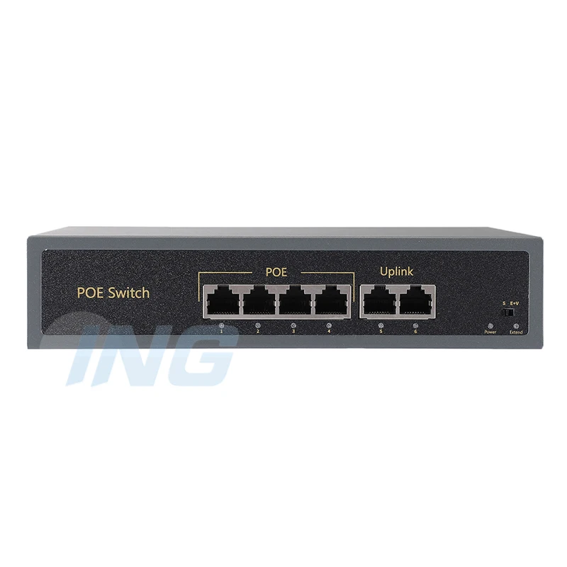 Nove blagovne znamke 4+2 4-Port 10/100M POE Stikalo 60 W 48V Napajanje preko Ethernet IEEE802.3af Za IP Kamero Sistema za mrežno Stikalo