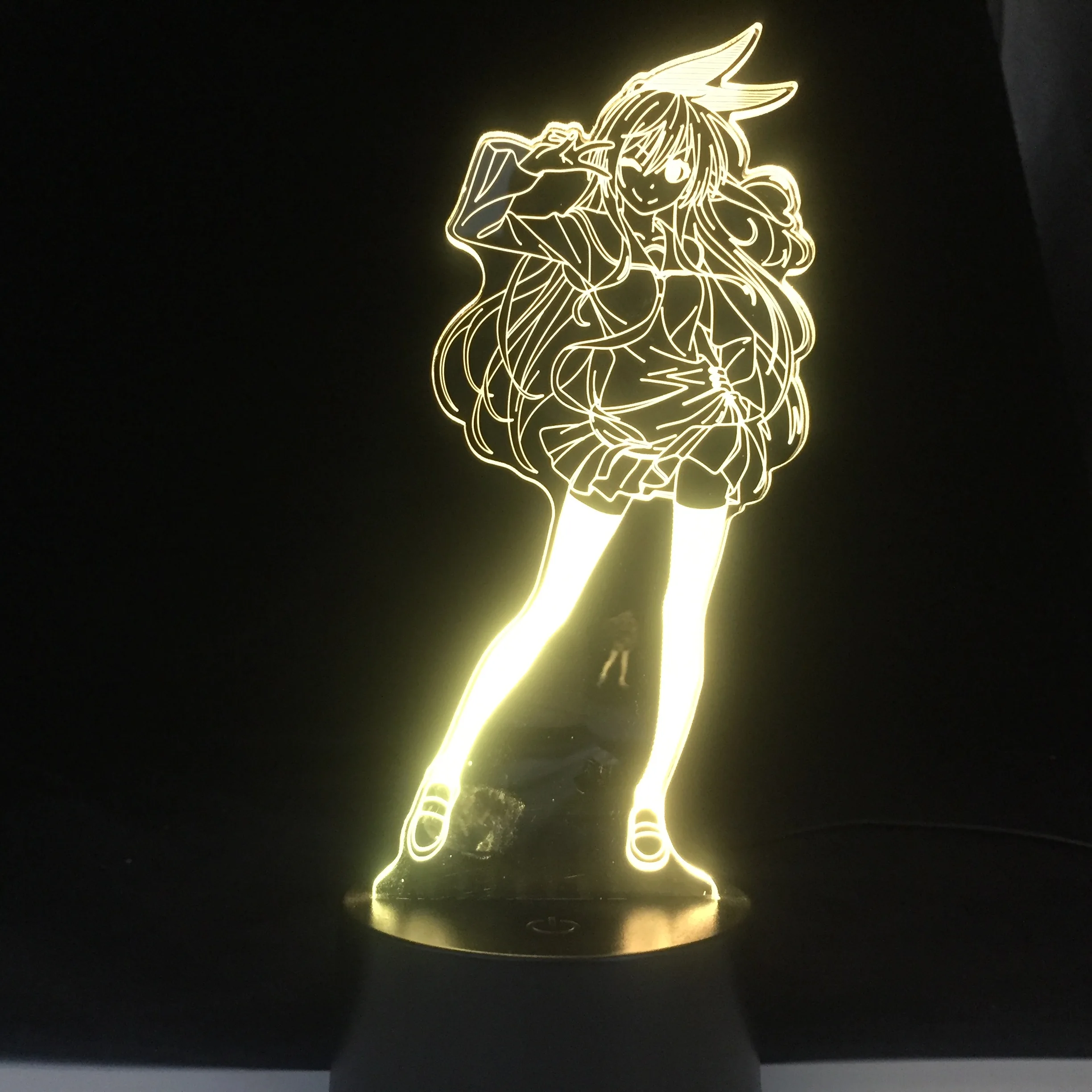 Yumeko Jabami Iz Kakegurui Kompulzivno Hazarder Dekor USB Nočna Srčkan Japonski Waifu 3D Noč svetlobe Anime Lučka Dropshipping